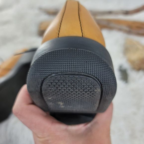 Dansko Janika mustard color chunky slip on Oxford Style shoes - Picture 4 of 16